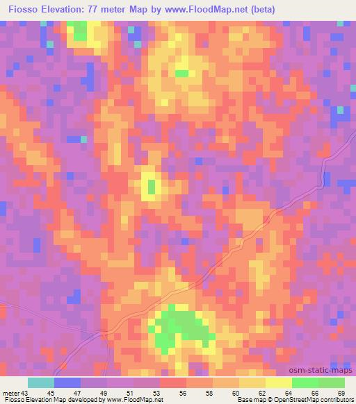 Fiosso,Mozambique Elevation Map