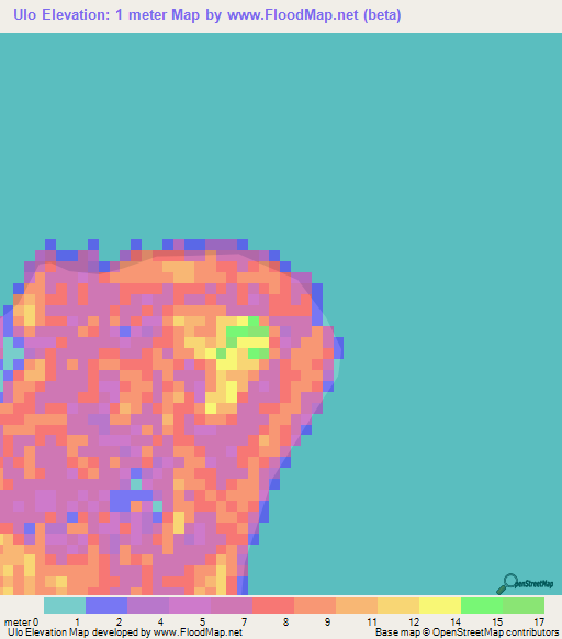 Ulo,Mozambique Elevation Map