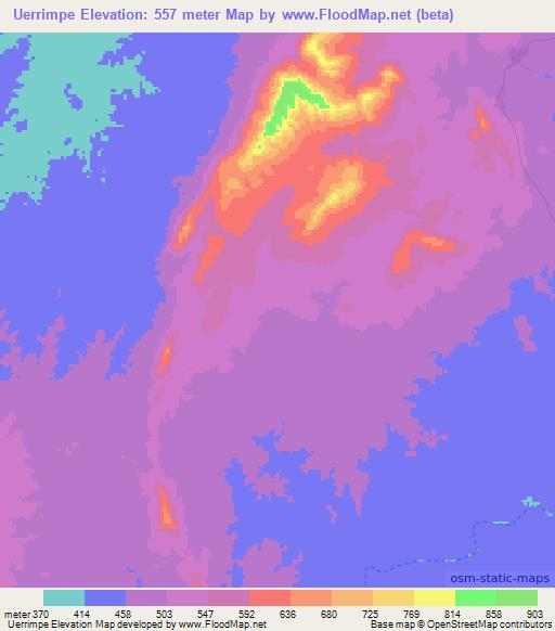 Uerrimpe,Mozambique Elevation Map