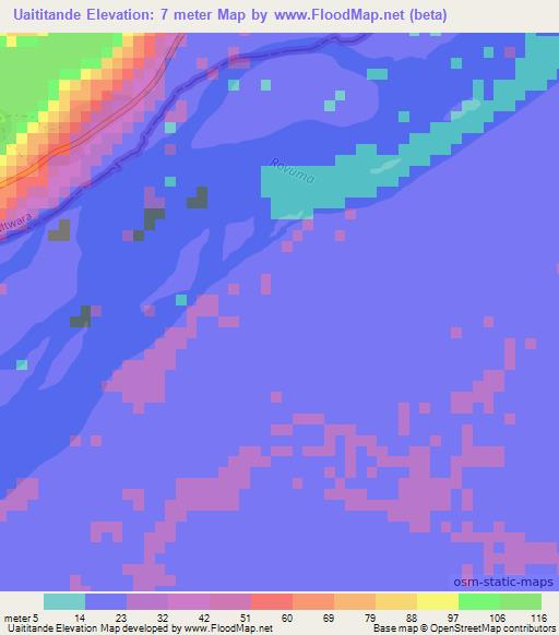 Uaititande,Mozambique Elevation Map