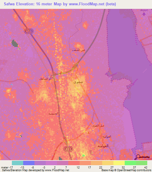 Safwa,Saudi Arabia Elevation Map