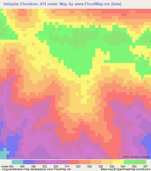 Intiquita,Mozambique Elevation Map