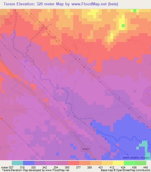 Terere,Mozambique Elevation Map