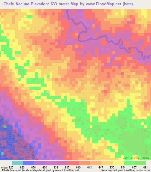 Chefe Nacuna,Mozambique Elevation Map