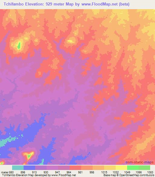 Tchifambo,Mozambique Elevation Map