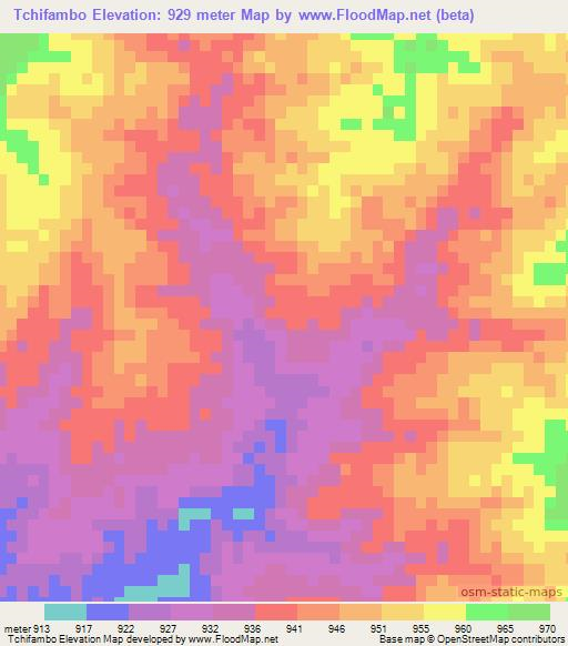 Tchifambo,Mozambique Elevation Map