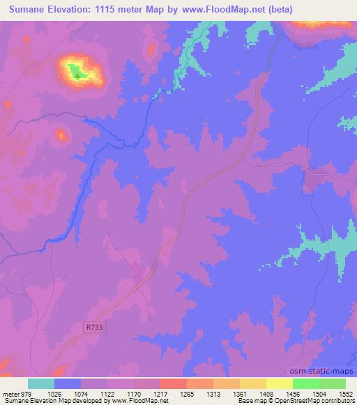 Sumane,Mozambique Elevation Map
