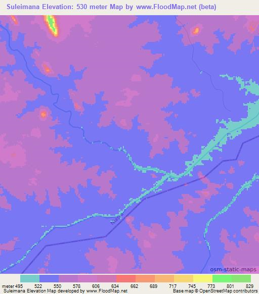 Suleimana,Mozambique Elevation Map