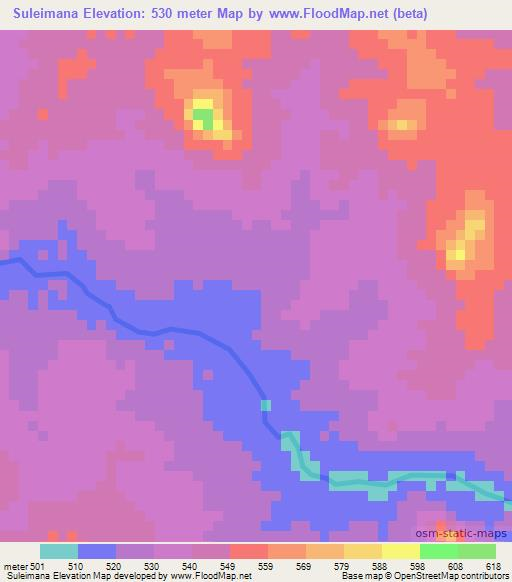 Suleimana,Mozambique Elevation Map