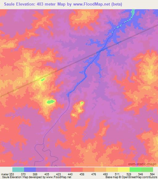 Saule,Mozambique Elevation Map