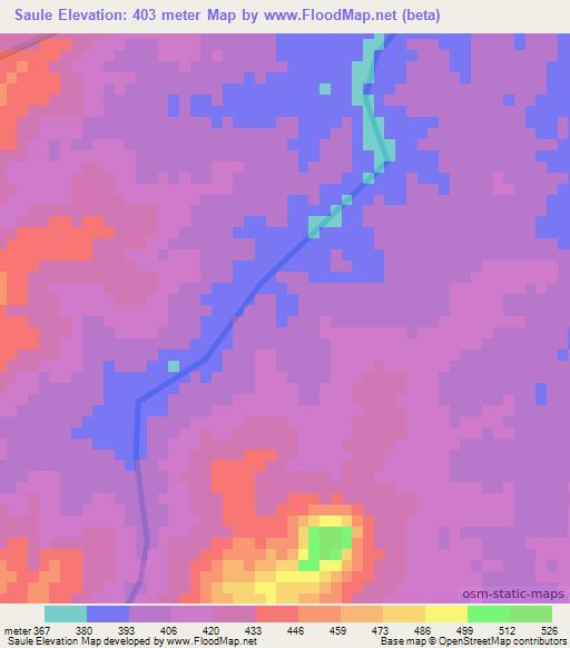 Saule,Mozambique Elevation Map