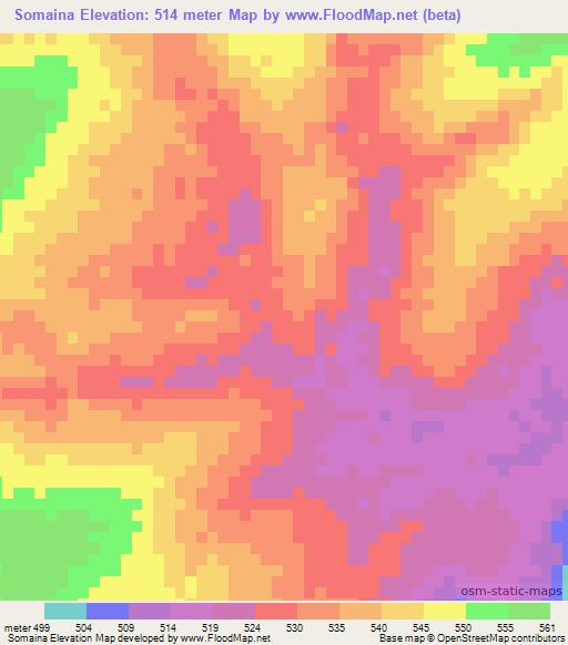 Somaina,Mozambique Elevation Map