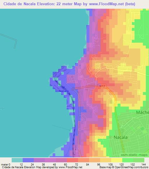 Cidade de Nacala,Mozambique Elevation Map