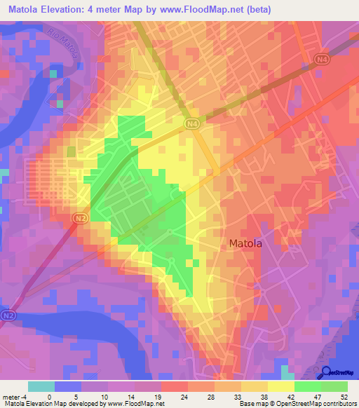 Matola,Mozambique Elevation Map
