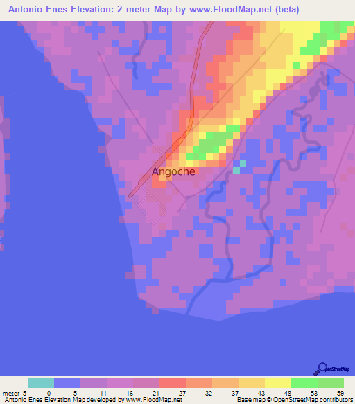 Antonio Enes,Mozambique Elevation Map