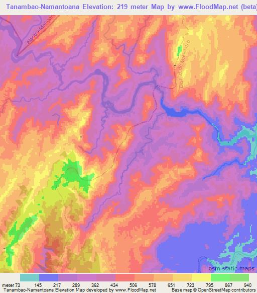 Tanambao-Namantoana,Madagascar Elevation Map