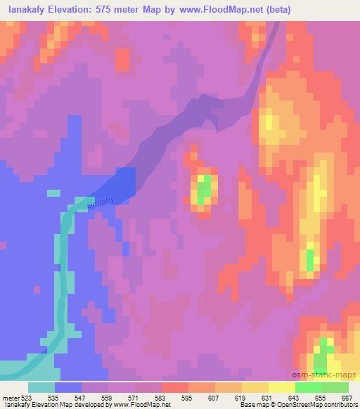 Ianakafy,Madagascar Elevation Map
