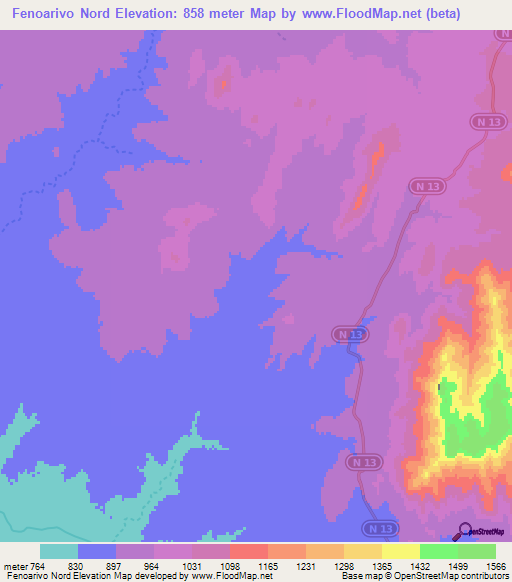 Fenoarivo Nord,Madagascar Elevation Map