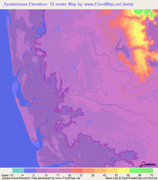 Zaratsimana,Madagascar Elevation Map