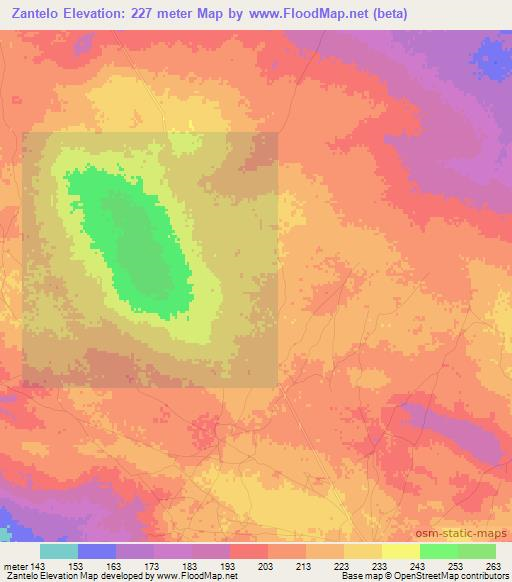 Zantelo,Madagascar Elevation Map