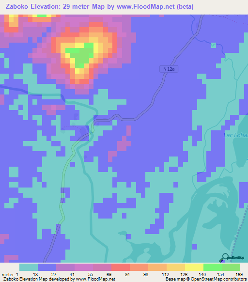 Zaboko,Madagascar Elevation Map