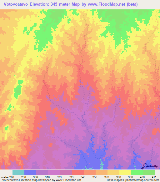 Votovoatavo,Madagascar Elevation Map
