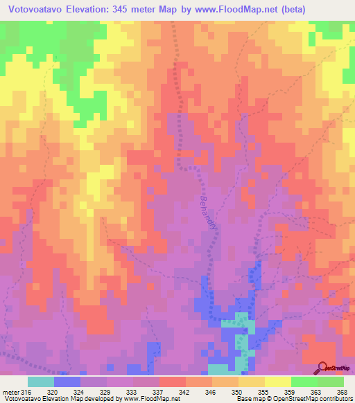 Votovoatavo,Madagascar Elevation Map