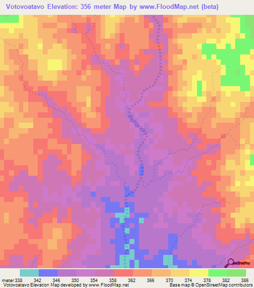 Votovoatavo,Madagascar Elevation Map