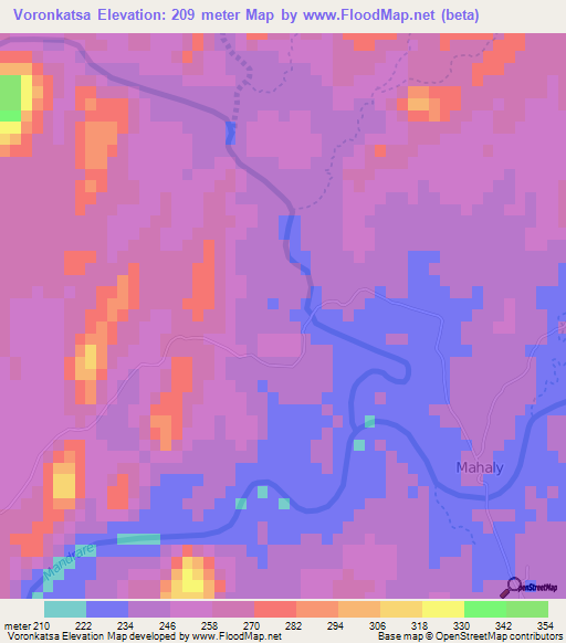 Voronkatsa,Madagascar Elevation Map
