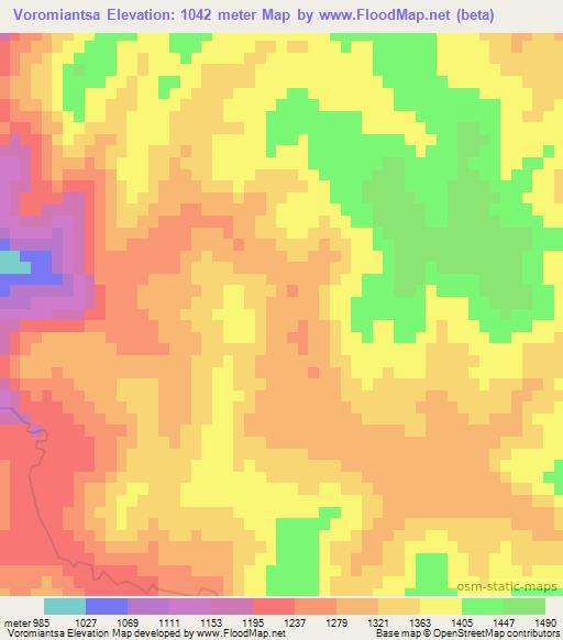 Voromiantsa,Madagascar Elevation Map