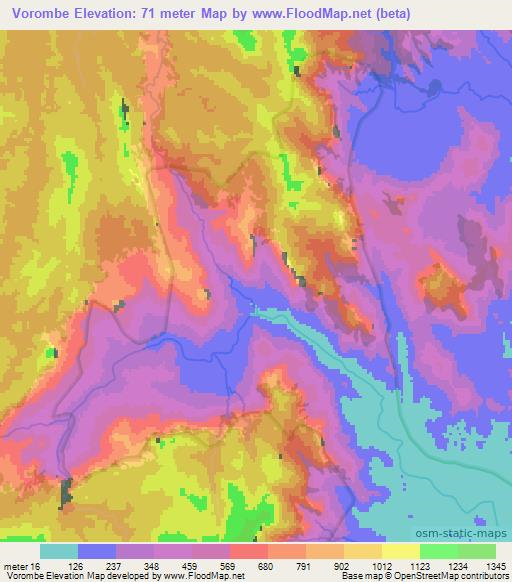 Vorombe,Madagascar Elevation Map
