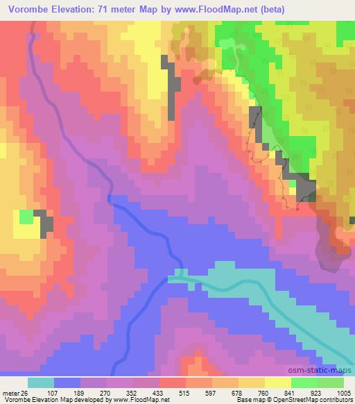 Vorombe,Madagascar Elevation Map