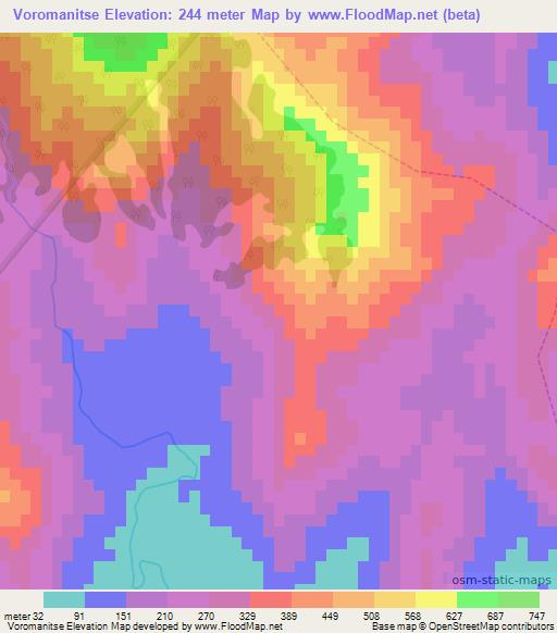 Voromanitse,Madagascar Elevation Map