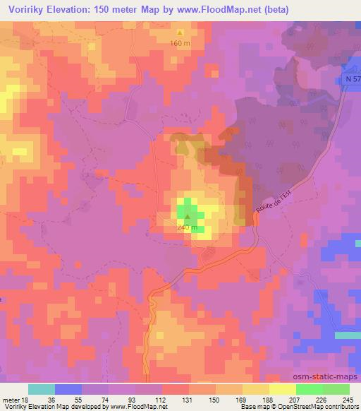 Voririky,Madagascar Elevation Map