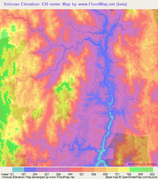 Volovao,Madagascar Elevation Map