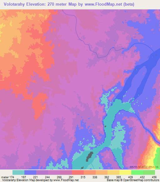 Volotarahy,Madagascar Elevation Map