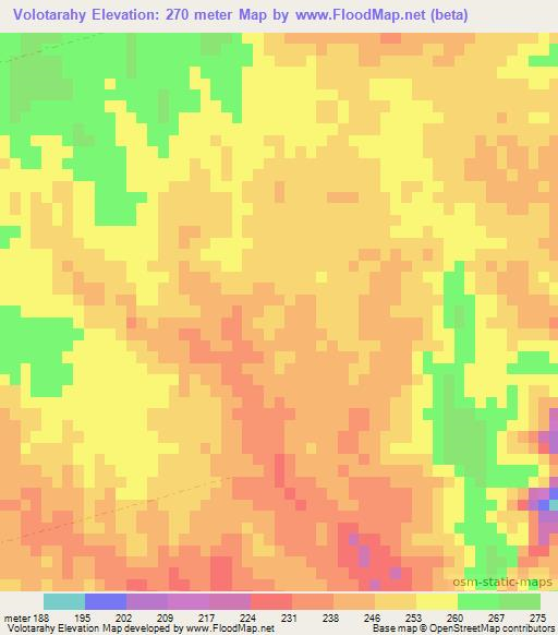 Volotarahy,Madagascar Elevation Map