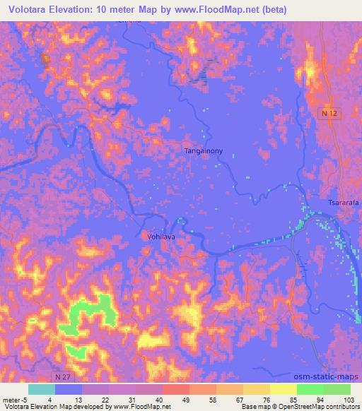 Volotara,Madagascar Elevation Map