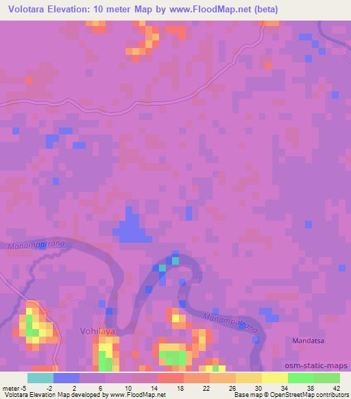 Volotara,Madagascar Elevation Map