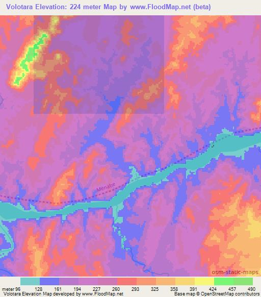 Volotara,Madagascar Elevation Map