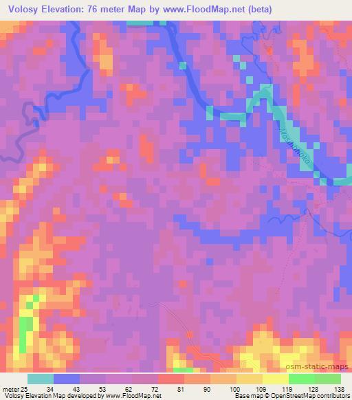Volosy,Madagascar Elevation Map