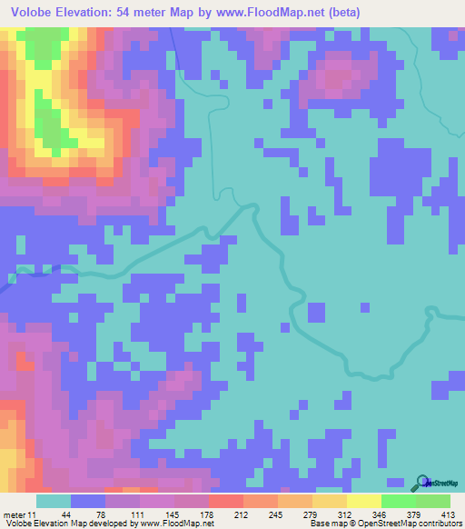 Volobe,Madagascar Elevation Map