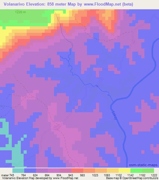 Volanarivo,Madagascar Elevation Map
