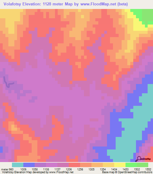 Volafotsy,Madagascar Elevation Map