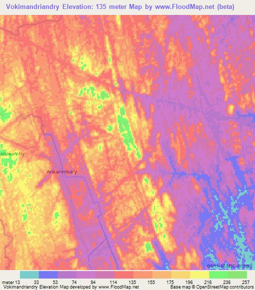 Vokimandriandry,Madagascar Elevation Map