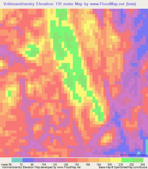 Vokimandriandry,Madagascar Elevation Map