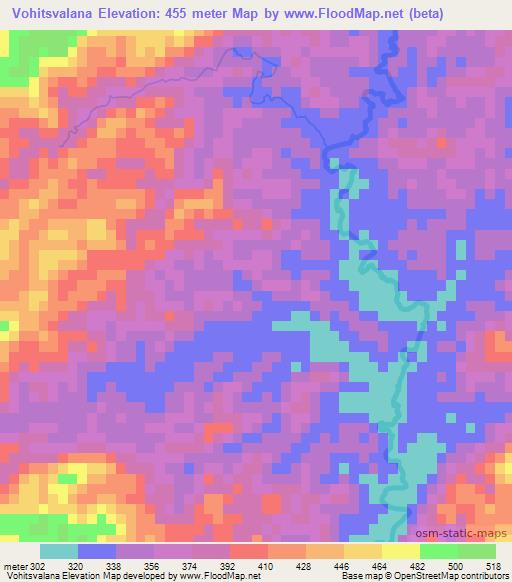 Vohitsvalana,Madagascar Elevation Map