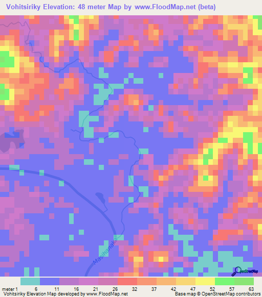 Vohitsiriky,Madagascar Elevation Map