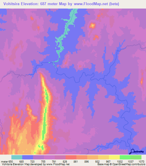 Vohitsira,Madagascar Elevation Map