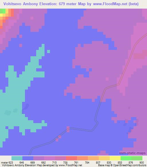 Vohitsevo Ambony,Madagascar Elevation Map